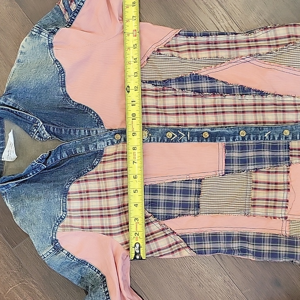 Elisa Cavaletti • Cowgirl, Boho. Western Mixed Media Patchwork Shirt small - Picture 8 of 9